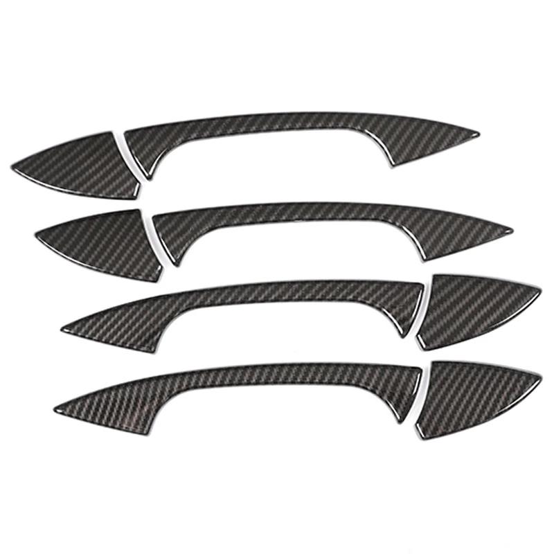 4 x Carbon Fiber ABS Chrome Obložení kliky dveří auta Mercedes Benz A GLK GL ML C Třída W204 X204 W176 S LOGO auta
