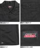 Work shirt for large pocket long sleeve black x solid color [GENUINE Dickies] men, size, switching, twill, hickory, shirt, 3L, (49)