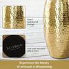 Best Gift for Birthday Anniversary Valentine's Day |Golden Full Hammered Oblong Shape 1 Large Pcs (Flower Not Included)