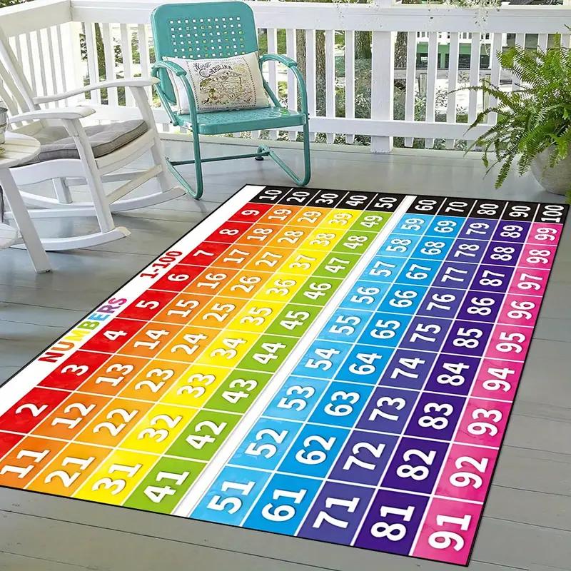 

Numbers 1-100 Cartoon Puzzles Carpet for Kid s Room Decor Kids Play Mat Nursery Living Room Rug Reading Area Rug Christmas Gift 40x60CM