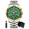 POEDAGAR 1 pz Orologio Sportivo da Uomo, Cronografo Impermeabile, Orologio al Quarzo di Lusso in Acciaio Inossidabile Luminoso con Scatola Regalo