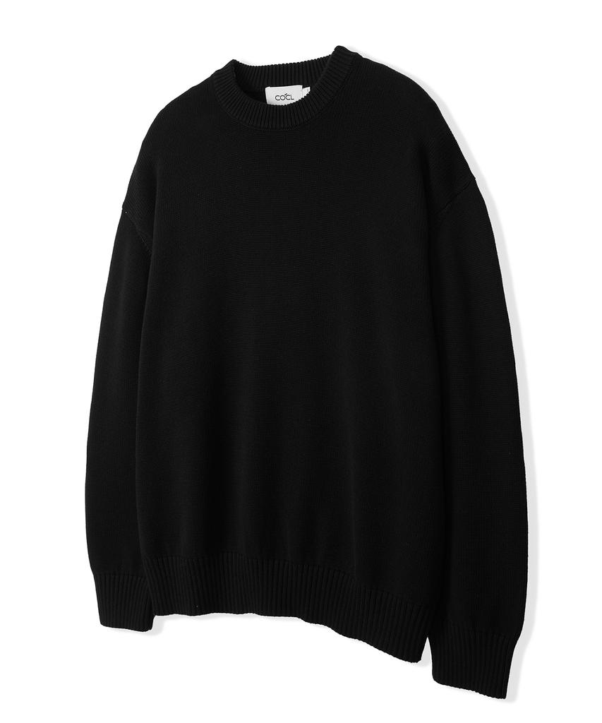 COSTUME O’CLOCK [Renewal Ver.] Soft Cotton Crew Neck Knit Vintage Brown Cooskt008Vbrown