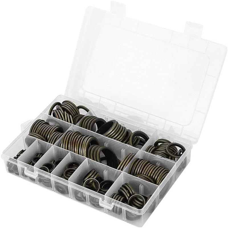 240pcs/Box High Press Hydralic Rubber Oil Pip Bonded Washer Metal Drain Plug Gasket Fit Combined Sealing Ring