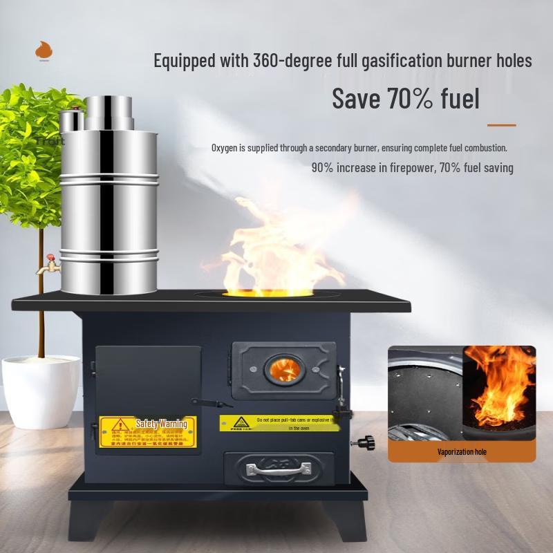 Jundingying Indoor Gasification Heating Stove with Water Tank and 3m Chimney