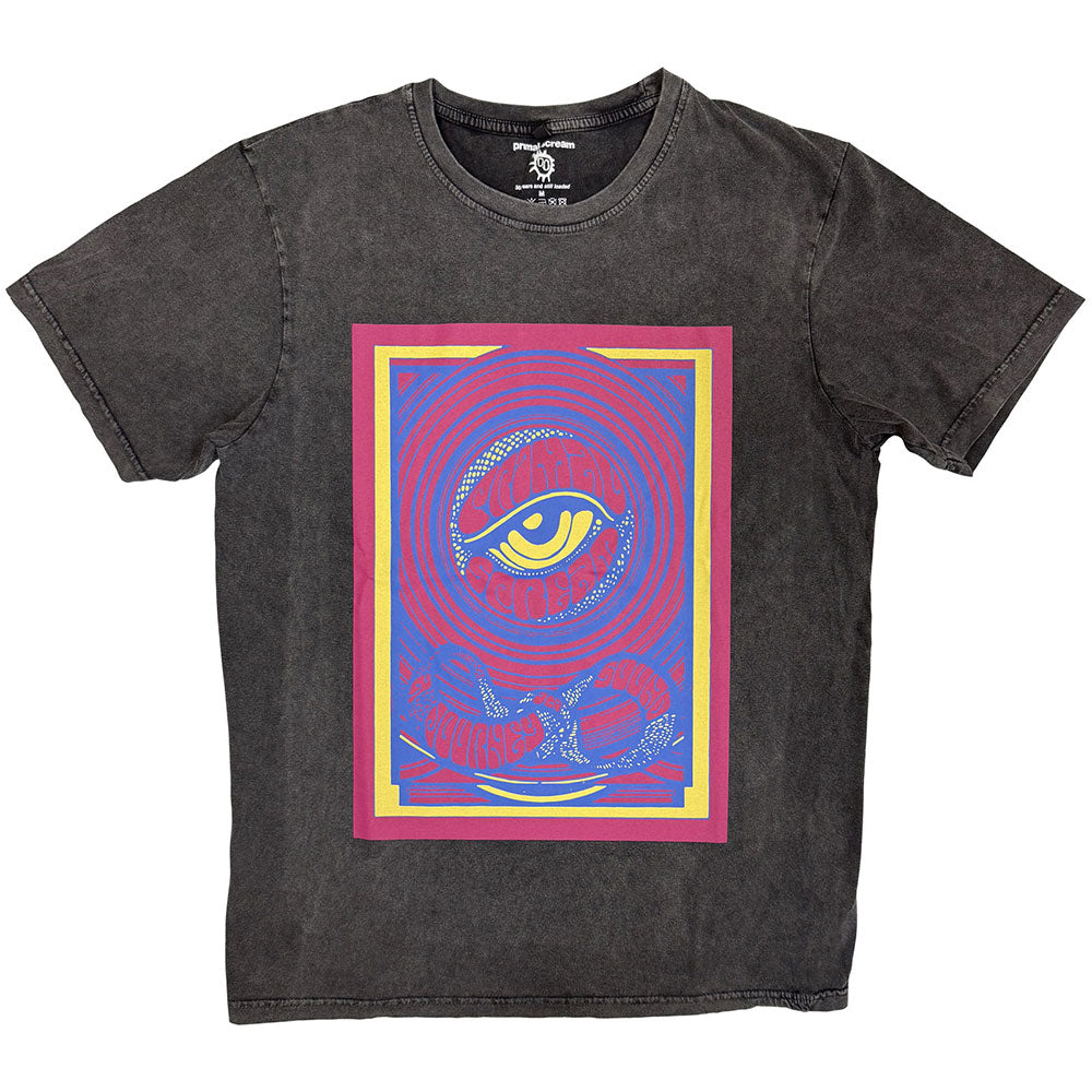 Primal Scream Stone Wash TShirt Psychedelic Eye Charcoal Grey OFFICIAL NEW XL