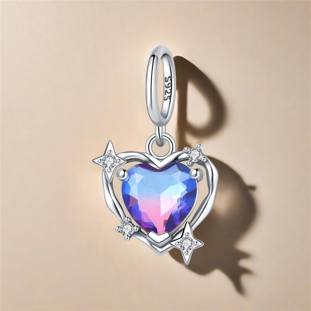 copper Pink Color Heart Charm Pendant Bead Charms Ideal For Fine Do It Yourself Bracelets Necklaces Women Gril Jewellery Birthday Gifts