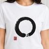 Japanese Enso Circle T Shirt - Zen Calligraphy Tee Shirt - Buddhist Yoga Minimalist Aesthetic Casual Organic Cotton T-Shirt