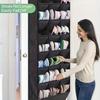 24-Pocket Extra-Large Double-Row Over-The-Door Shoe Organizer - Space-Saving Foldable Fabric Hanging Rack with 8 Layers
