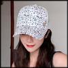 CZ061 [White Fang] Hat, Trendy, Cute, Mesh, Stylish, Cool, English, Women's, (Black)