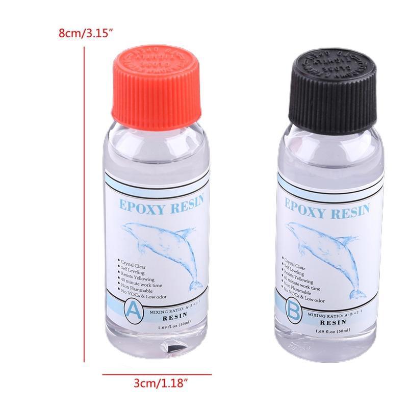 Epoxiharts Kristallklar Hård Typ Lim AB Kristalllim UV-härdande Harts för DIY Smyckestillverkning Hantverk 50ml
