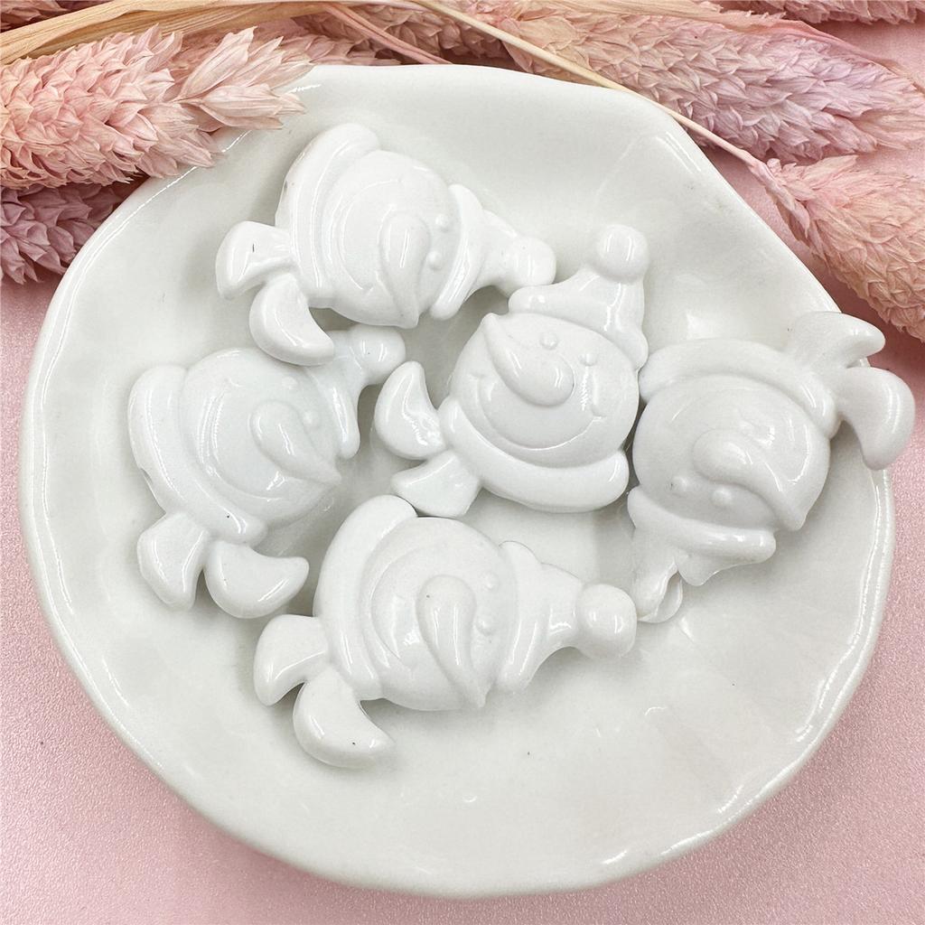 Hanmade Snowman 5pcs Christmas Jewelry Acrylic Beaded Materials Beads Accessories For Bracelet Earring Making DIY Jewelry Accessories Solid Color
