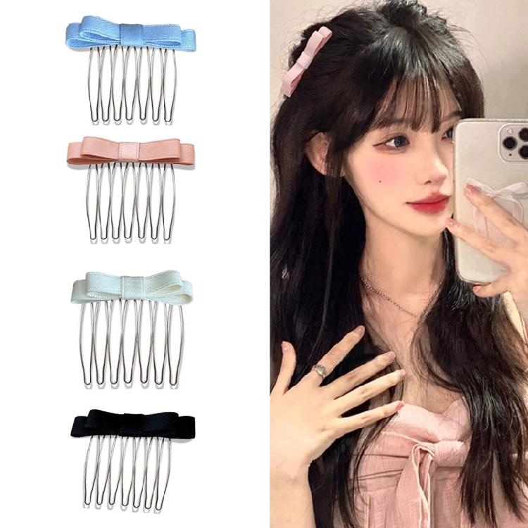 Elegant Sweet Girly Comb Bow Hair Clip Bow Bowknot 2000s-style Ribbon Bunches