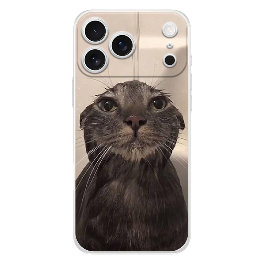 Soft Clear TPU Phone Case For iPhone 17 Air 16E 16 11 15 14 Pro MAX 12 13 7 8 Plus SE Easter Cover Protection Funny Animal Cat