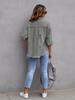Women's Solid Color Ripped Denim Shirt - Long Sleeve, Loose Fit Bestseller