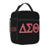 Custom Delta Sigma Theta Sorority Gift Lunch Bag for Women Reusable Oxford Bento Bag Portable Thermal Lunch Box for Work Picnic