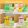 Swimming Animal Circle Cartoon Keychain Rabbit Frog Wearing Design Sunglasses