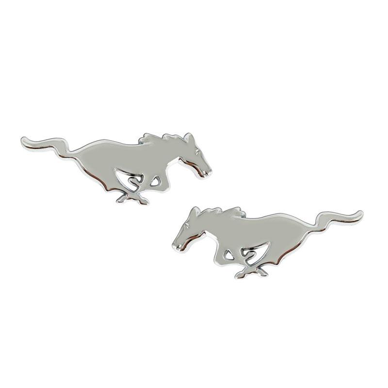 Car Styling 2 Pieces 3 D  Metal Stickers Horse Racing Logo Car Side Badge Trunk Decal Suitable for Ford Mustang Shelby GT 350 500 Cob
