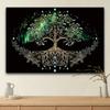 1  Mandala l Árbol  la Vida con Luna y Estrellas - Elegante y Dorado, Colgante Espiritual para Pared, Vibrante Tela