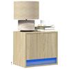 Vidaxl Hanging Nightstands With LED, 2 Pcs, Sonoma Oak