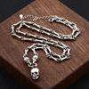 Vintage Gothic Punk Männlich Weiblich S925 Sterling Silber Totenkopf Kette Halskette für Männer Frauen Hip Hop Party Schmuck Zubehör