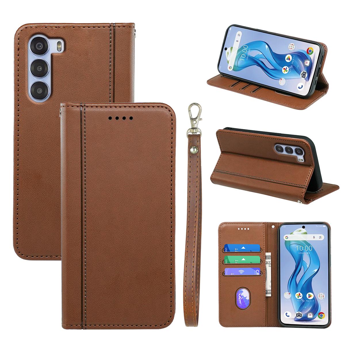 

HX01 For ZTE nubia S 5G A403ZT Wallet Case Magnetic Closing PU Leather Phone Cover Brown