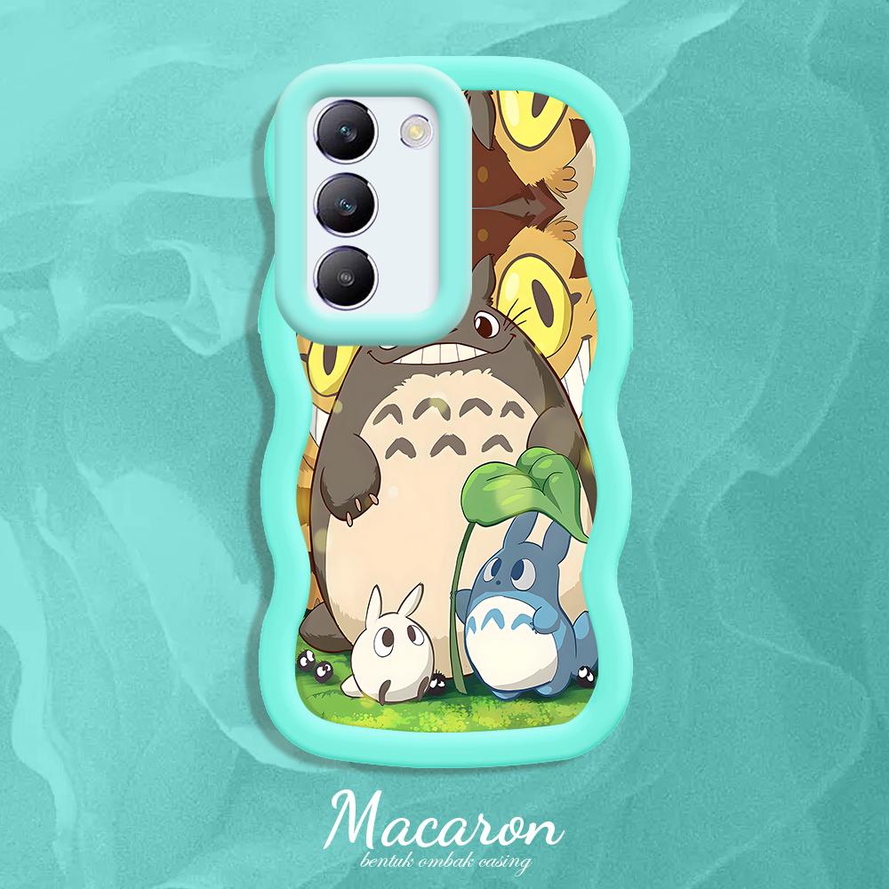 

Окрашенный узор Big Wave Edge Мягкий силиконовый материал Macaron чехол для телефона противоударный защитный резиновый чехол для OnePlus Vivo Motorola Moto Vivo Y20 2021 синий