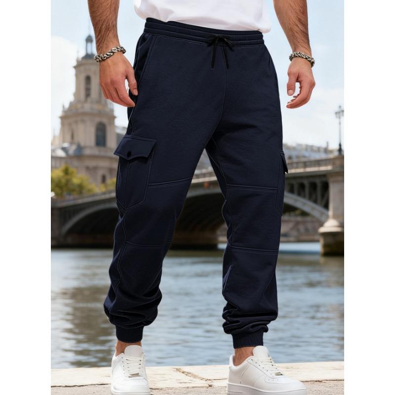 Pantalon cargo en polaire pour homme Pantalon jogger décontracté avec poches