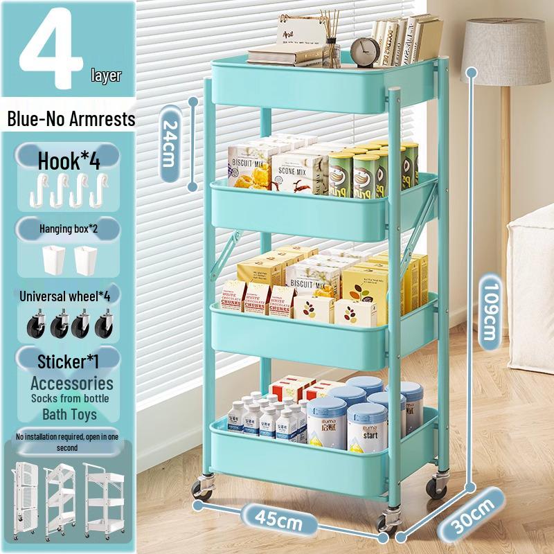 Kompaktes mehrschichtiges Lagerregal für Küche, Bad, Schlafzimmer, Bücher, Spielzeug und Snacks