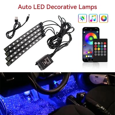 Car Interior Led Strip Lights for Auto RGB Light Kit with APP/Remote Control Environmental Lights Car Interior Decorations Light