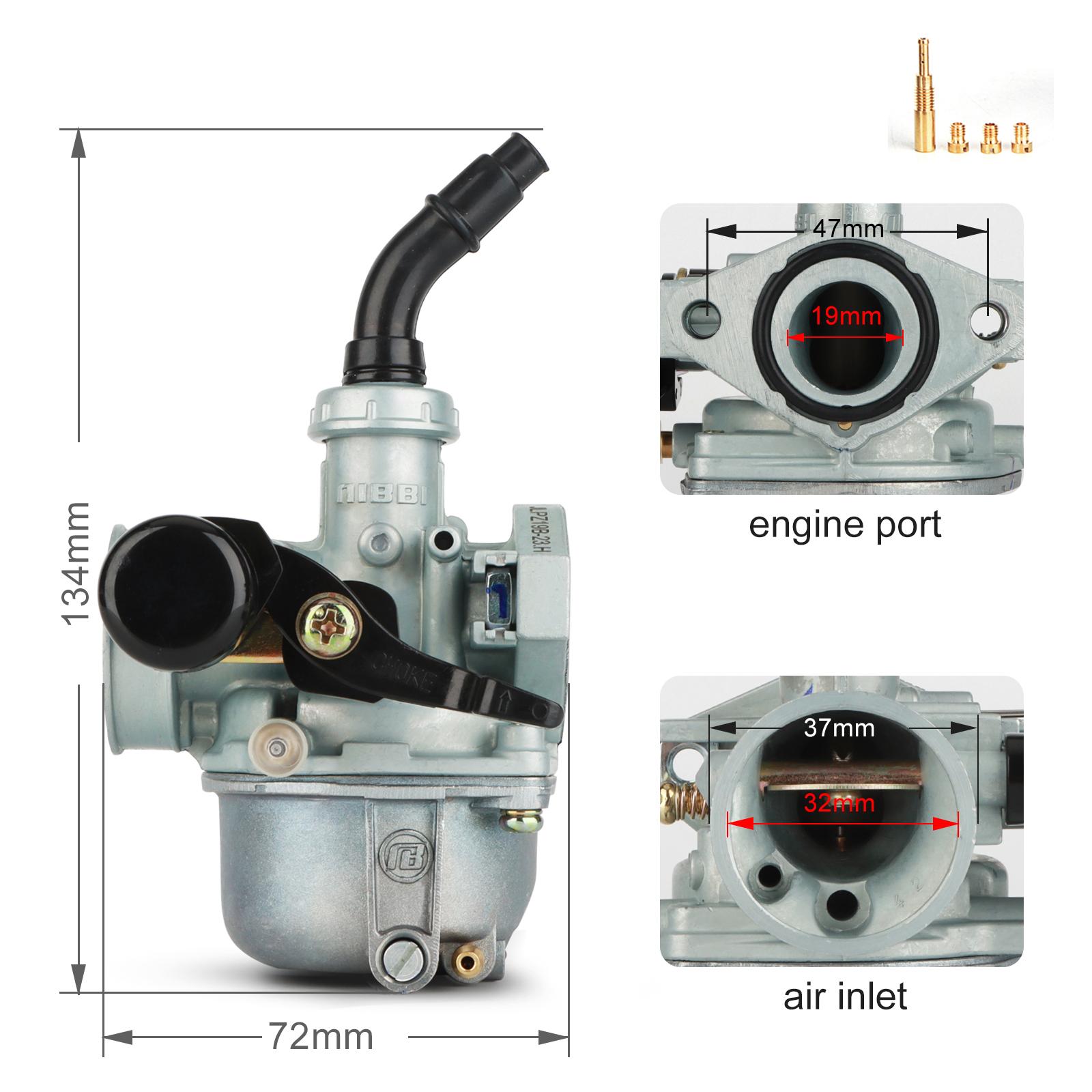 

NIBBI PZ19 19mm Carburetor with Air Filter 50cc 70cc 90cc 110cc125cc ATV Dirt Bike Carburetor 4 Wheeler Motorcycle Engine Part PZ19