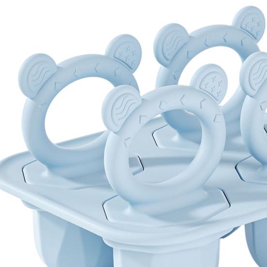 Silikon Baby Tenningsispinneform BPA-fri Fryserbrett for Frukt Yoghurt Tåler Oppvaskmaskin Morsom Tyggeleke