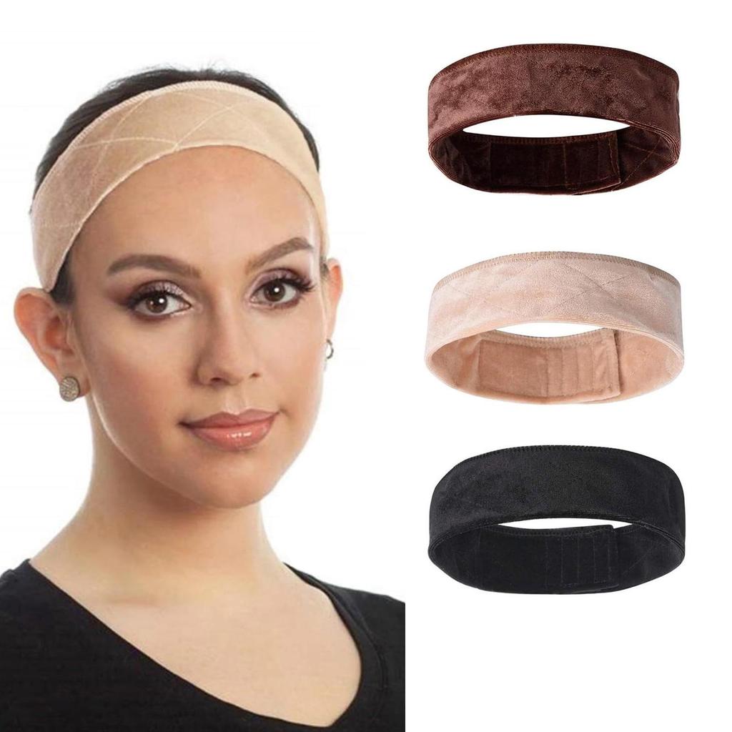 Adjustable Velvet Wig-Fixing Headband with Velcro Closure - In Stock