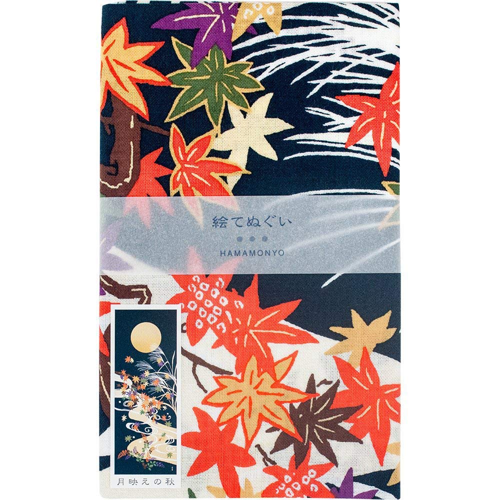 Hamamonyo Illustrated Autumn in the Moonlight Tenugui