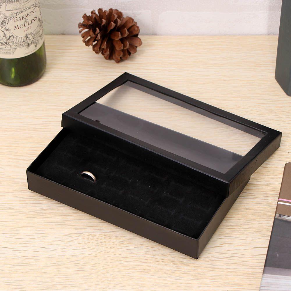 Ring Ear Stud Portable Jewelry Packaging Box 36 Slots Jewelry Organizer Holder Ring Storage Case