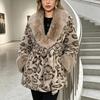 Womens Faux Fur Mink-Style Coat With Detachable Collar Mid-Length Winter Jacket Elegant Office Wear