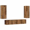 Wall Mounted TV Cabinets (Set of 4) Rustic Wood Look Engineered Wood