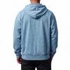 Men's Casual Full Zip Hooded Denim Jacket for Everyday Wear and Outdoor Activities