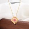 S925 Sterling Silver Chinese Butterfly Fu Necklace with Gem and Pearl Inlay