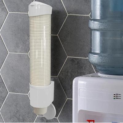 Tazza monouso senza perforazione, estrattore automatico di tazze, portabicchieri di carta antipolvere da parete, distributore di acqua, portaoggetti per tazze di carta