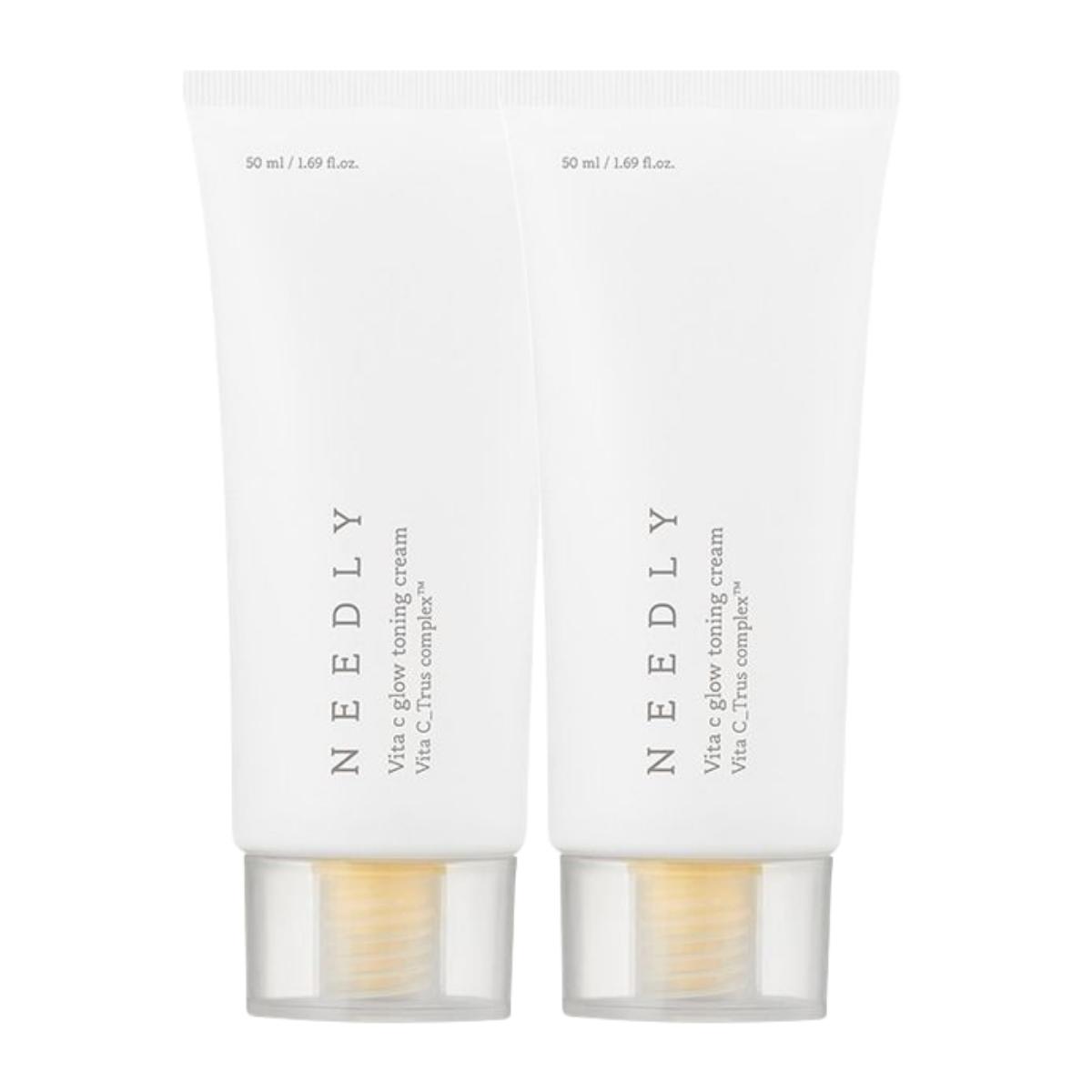 NEEDLY Vita C Glow Toning Cream Brightening & Radiance Daily Moisturizer 50ml Duo Pack