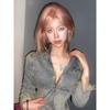 90s Vintage Short Denim Jacket Women Harajuku Grunge Slim Zipper Jean Jacket Korean Washed Cropped Coats Y2K Streetwear