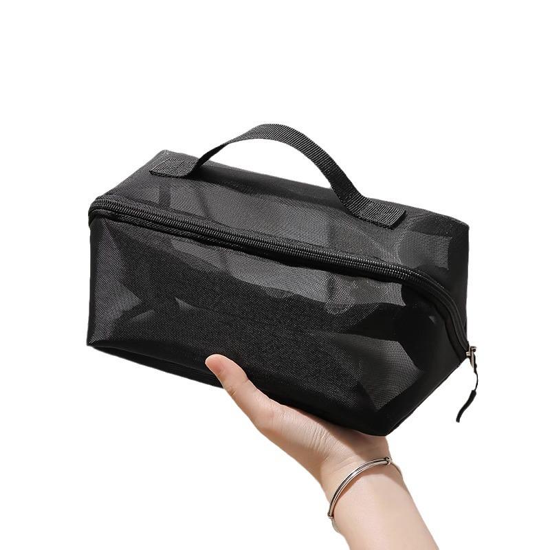 Large Capacity Transparent Mesh Makeup and Toiletry Bag for Travel