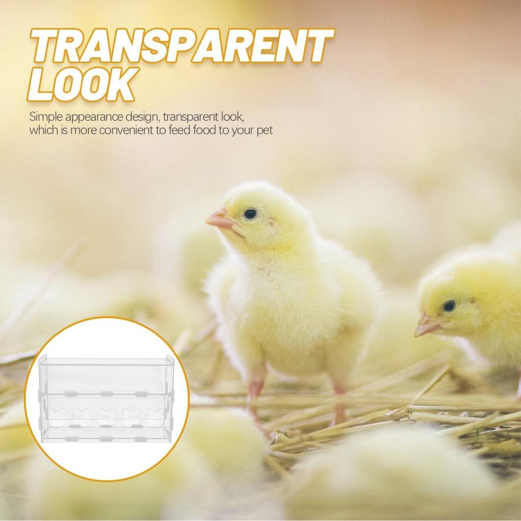 POPETPOP Quail Transparent Feeder Rutin Chicken Feed Box Chick Small Bird Food Water Container for Chicks/ducks/quail/rutin Chicken Brooder Box