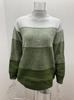 2020 Autumn New Women's Casual High Neck Striped Color Block Sweater