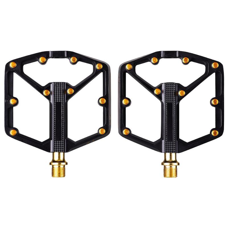 Bicycle Gold Pedals Aluminium Perrin Lightweight Wide Surface Non-slip Road Bike Racing Pedals Mountain Bike Pedals