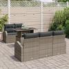 Ensemble de Canapé de Jardin 6 Pièces avec Coussins Gris Rattan Poly, Canapé de Jardin 2 Places avec Rangement &amp; Coussins 3357292