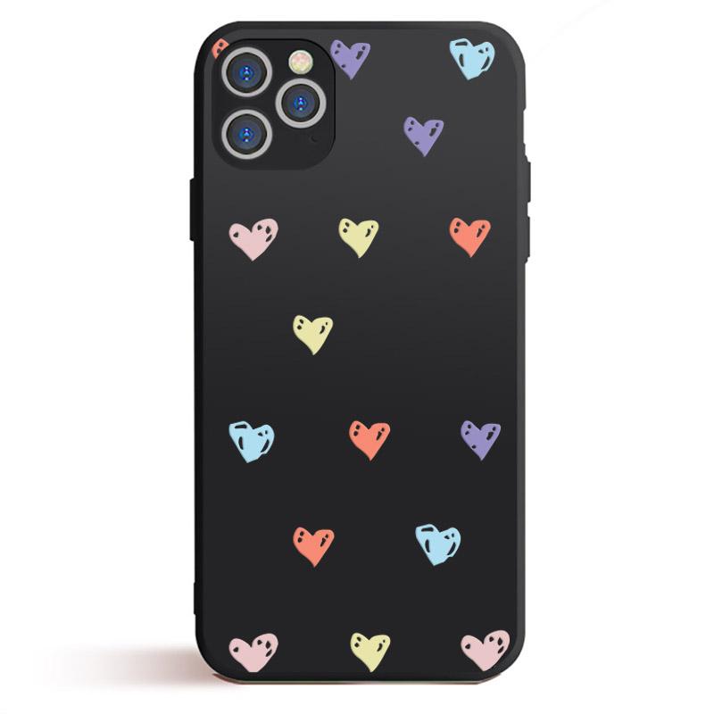 Cute Smileys Black Phone Case For iPhone 12 11 XR XS X Max 7 8 6 6S Plus 5 5S SE 2020 Back Cover For iPhone 12mini Shell