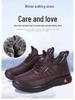 Men's Winter Waterproof Cotton Shoes, Plush Lined, Non-Slip Soft Sole for Comfort and Warmth