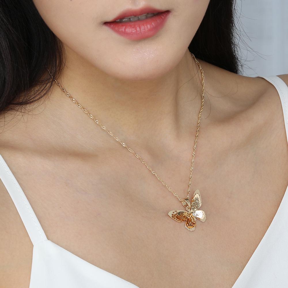 Trendy Retro Butterfly Pendant Clavicle Chain - Summer Chrysanthemum Necklace