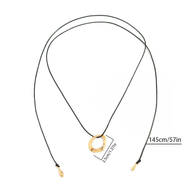 Minimalist Hollow Out Circular Pendant Long Necklace Ins Style Fashionably Simple Pendant Necklaces Charm Jewelry Party Gift